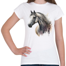 PRINTFASHION Ló - Női póló - Fehér női póló