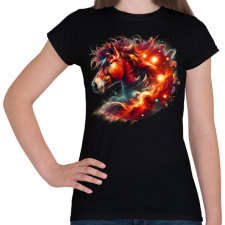 PRINTFASHION ló - Női póló - Fekete női póló