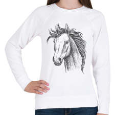 PRINTFASHION ló - Női pulóver - Fehér női pulóver, kardigán