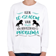 PRINTFASHION Ló szagom van - Gyerek pulóver - Fehér