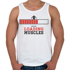 PRINTFASHION Loading Muscles - Férfi atléta - Fehér atléta, trikó