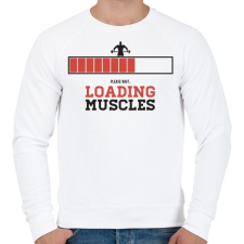 PRINTFASHION Loading Muscles - Férfi pulóver - Fehér férfi pulóver, kardigán