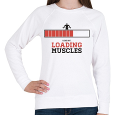 PRINTFASHION Loading Muscles - Női pulóver - Fehér