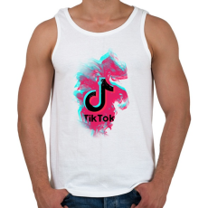 PRINTFASHION Lobogó Tik Tok logo - Férfi atléta - Fehér