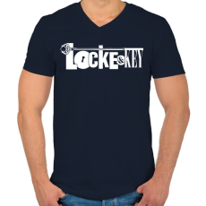 PRINTFASHION Locke and Key  - Férfi V-nyakú póló - Sötétkék