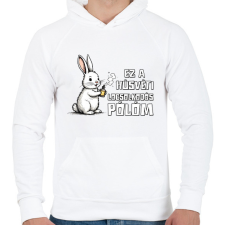 PRINTFASHION LOCSOLKODÓS PÓLÓM - Férfi kapucnis pulóver - Fehér férfi pulóver, kardigán