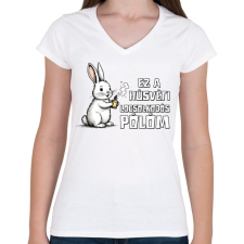 PRINTFASHION LOCSOLKODÓS PÓLÓM - Női V-nyakú póló - Fehér női póló