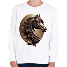 PRINTFASHION Lófej bronzból - Gyerek pulóver - Fehér
