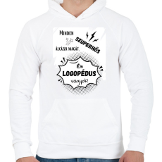 PRINTFASHION Logopédus 2 - Férfi kapucnis pulóver - Fehér