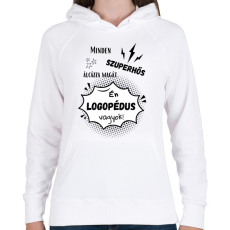 PRINTFASHION Logopédus - Női kapucnis pulóver - Fehér