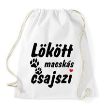 PRINTFASHION Lökött macskás csajszi - Sportzsák, Tornazsák - Fehér tornazsák