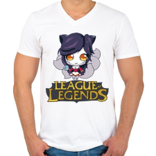 PRINTFASHION LOL Ahri - Férfi V-nyakú póló - Fehér férfi póló
