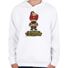 PRINTFASHION LOL Lee Sin - Gyerek kapucnis pulóver - Fehér gyerek pulóver, kardigán