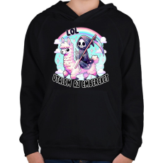 PRINTFASHION LOL, utálom az embereket - Gyerek kapucnis pulóver - Fekete