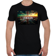 PRINTFASHION LONDON LÁTKÉP - Férfi póló - Fekete férfi póló