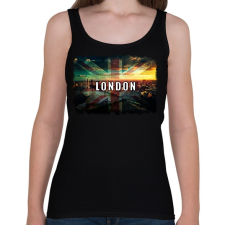 PRINTFASHION LONDON LÁTKÉP - Női atléta - Fekete női trikó