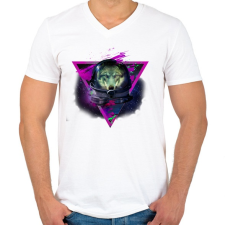 PRINTFASHION Lonely astronaut 3 - Férfi V-nyakú póló - Fehér férfi póló