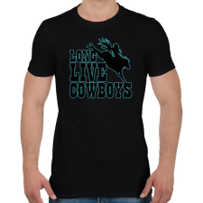 PRINTFASHION Long live cowboys - Férfi póló - Fekete férfi póló