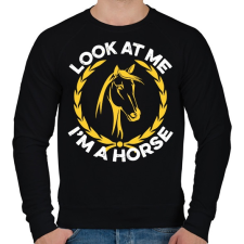 PRINTFASHION Look I'm a horse - Férfi pulóver - Fekete férfi pulóver, kardigán
