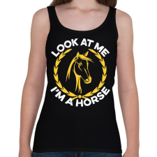 PRINTFASHION Look I'm a horse - Női atléta - Fekete női trikó