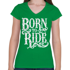 PRINTFASHION Lóra született - Női V-nyakú póló - Zöld női póló