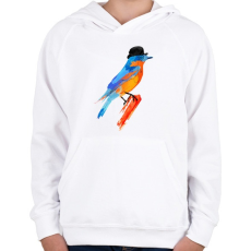 PRINTFASHION Lord bird - Gyerek kapucnis pulóver - Fehér