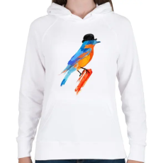 PRINTFASHION Lord bird - Női kapucnis pulóver - Fehér