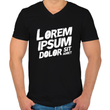 PRINTFASHION Lorem ipsum - Férfi V-nyakú póló - Fekete férfi póló