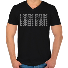 PRINTFASHION Lorem ipsum - Férfi V-nyakú póló - Fekete férfi póló