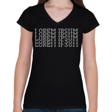 PRINTFASHION Lorem ipsum - Női V-nyakú póló - Fekete női póló