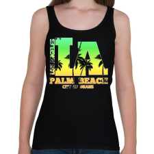 PRINTFASHION Los angeles palm beach - Női atléta - Fekete női trikó
