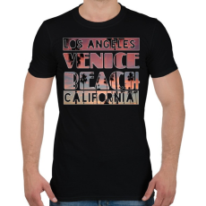 PRINTFASHION los angeles venice beach california - Férfi póló - Fekete