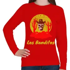 PRINTFASHION los banditos - Női pulóver - Piros női pulóver, kardigán