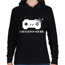 PRINTFASHION LOST A LOT OF XP - Női kapucnis pulóver - Fekete női pulóver, kardigán