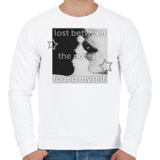 PRINTFASHION Lost Between the notes, I found myself - Férfi pulóver - Fehér