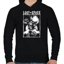 PRINTFASHION Lost in space - Férfi kapucnis pulóver - Fekete férfi pulóver, kardigán