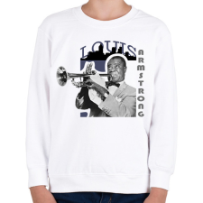 PRINTFASHION Louis Armstrong - Gyerek pulóver - Fehér gyerek pulóver, kardigán