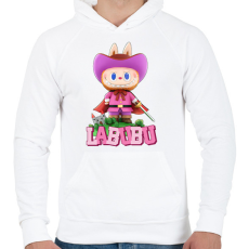 PRINTFASHION Lovag Labubu - Férfi kapucnis pulóver - Fehér