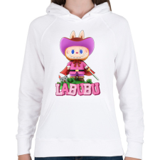 PRINTFASHION Lovag Labubu - Női kapucnis pulóver - Fehér női pulóver, kardigán