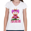 PRINTFASHION Lovag Labubu - Női V-nyakú póló - Fehér