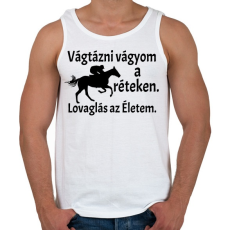 PRINTFASHION Lovaglás az életem - Férfi atléta - Fehér