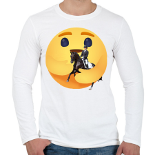 PRINTFASHION Lovaglás - Férfi hosszú ujjú póló - Fehér férfi póló