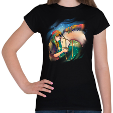 PRINTFASHION Lovaglás - Női póló - Fekete női póló