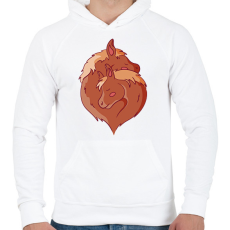 PRINTFASHION Lovak - Férfi kapucnis pulóver - Fehér