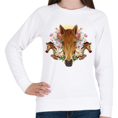 PRINTFASHION Lovak - Női pulóver - Fehér