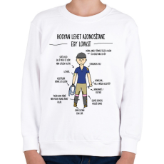 PRINTFASHION Lovas azonosítás - Gyerek pulóver - Fehér