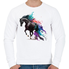 PRINTFASHION Lovas - Férfi pulóver - Fehér férfi pulóver, kardigán