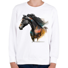 PRINTFASHION Lovas - Gyerek pulóver - Fehér