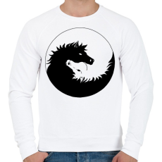 PRINTFASHION Lovas jin-jang - Férfi pulóver - Fehér