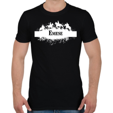 PRINTFASHION Lovas minta - Névvel, fehér - Férfi póló - Fekete